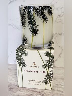 NEW THYMES Frasier Fir Pine Needle Aromatic Candle 6.5 Oz New With Box Holiday